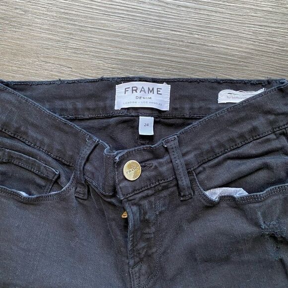 Frame “Le Skinny De Jeanne” black denim jeans. - Picture 6 of 8